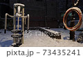 Exercise equipment in the park on a snowy evening 73435241