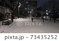 State of the park on a snowy evening 73435252