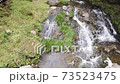 森林と滝の風景(空撮） 73523475