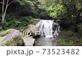 森林と滝の風景(空撮） 73523482