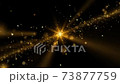 Sparkling glitter dust. Golden particles explosion on black. 73877759