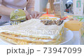 Cooking a snack fish cake with cheese 73947099