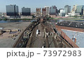 still aerial of newark new jersey train  73972983