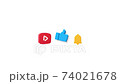 YouTube Like, Subscribe, Reminder Button on a white background with alpha matte 74021678
