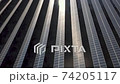 solar panels with sunreflection. aerial view of photovoltaic modules for renewable energy. Aerial view of solar panels. Green Planet. Climate change. Eco friendly. 74205117