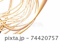 Abstract Gold torus 3D rendering multiple pattern rotation, Network technology concept design on white background animation 4K footage 74420757