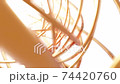 Abstract Gold torus 3D rendering multiple pattern rotation, Network technology concept design on white background animation 4K footage 74420760