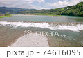 Hata Dam on the Niyodo River in Kochi Prefecture Drone aerial photography Diagonal horizontal slide 74616095