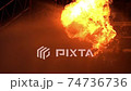 FHD Slow motion Water spraying from fireman to fight with Explode of oil pipeline leak and explosion on oil rig and natural gas station. Insurance and safety diaster concept. 74736736