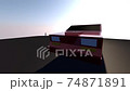 Animated 3D car rides on the road 74871891
