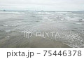 aerial shot of the coming tide at an estuary entrance 75446378