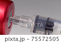Closeup close-up of a syringe taking a vaccine from an ampoule. Concept of treatment of infection, vaccination. Macro 4k 75572505