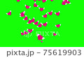 Animation of winged hearts flying on a green screen background. Red hearts flap their wings. 4k Video Template 75619903
