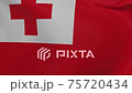 Tonga waving flag seamless loop animation 4k. 3d Tonga Flag texture close up background 75720434