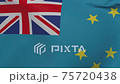 Tuvalu waving flag seamless loop animation 4k. 3d Tuvalu Flag texture close up background 75720438