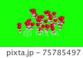 Hot air balloon with hearts fly upwards on a green screen. Transparent love valentine romantic background animation up 75785497