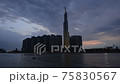 Place in Ho Chi Minh City, Vietnam. Time: March 24, 2021. When the sunset comes, the author noticed that the color of the sky has a huge change, the timelapse video of the architecture shows that vivi 75830567