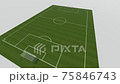 Football field on the white background rotating camera 75846743