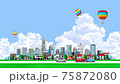 Cityscape and traffic Animation of flowing clouds, balloons and jet planes 75872080