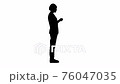Silhouette Female doctor in blue uniform talking about medical care. 76047035