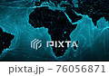 World map with connections. African and European map with bright connections. 2 shots in 1 file. Cyan. 76056871
