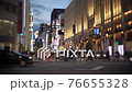 Slow motion shooting with a blurred lens around the night view of Shinjuku Sanchome 76655328