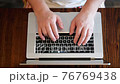 ノートパソコンを使う男性　テレワーク 76769438