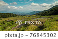 Landscape timelapse of rice fields and terraced rice paddies among green tropical forest in the Tana Toraja region, near Rantepao, on the island of Sulawesi, Indonesia, Southeast Asia. 76845302