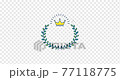 沒有文字的月桂樹和皇冠標題框架（帶 alpha 通道，透明背景） 77118775