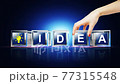 Idea Letter written on glass cube 77315548