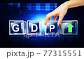 GDP UP letter written on glass cube 77315551