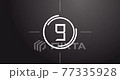 Digital number countdown video on black background 77335928