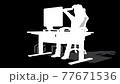 パソコン作業中に問題が発生して頭を抱える男性（影あり・透過用マスク） 77671536