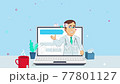 Online medical consultation and support animation. Online doctor consept. 77801127