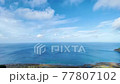 [Okinawa material] A slide shot of the blue sky and blue sea from bottom to top 77807102