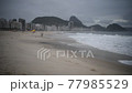 Ocean surf on the beach of Copacabana. Rio de Janeiro, February 2020 77985529