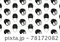 animated seamless pattern with ice hockey helmets. Ice hockey field player protective gear. Ornament for background decoration. Design element. Looped video 78172082