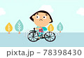 自転車に乗る女の子のループするアニメーション 78398430