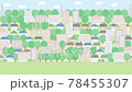 Looping cityscape background animation. There are many buildings and houses. 78455307