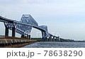 東京ゲートブリッジと白い雲が綺麗な動画東京ゲートブリッジと夕陽と青い空のコントラスト 78638290