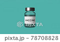Close up COVID-19 vial or bottle rotating 3D rendering animation movement, seamless looping, isolated on green blue background. 78708828