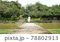 A woman walking in the park 78802913