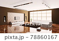 Modern interior design of living room creation, 3d animation 78860167