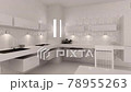Interior design of modern white kitchen 3d animation 78955263