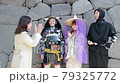 Samurai, princess, ninja and Japanese tourist woman 79325772