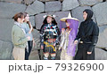 Conversational scenery of foreign tourists who are curious about samurai, ninja, and princess 79326900