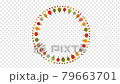 Circular decorative frame illustration of rotating autumn trees and leaves 79663701