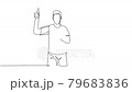 Animation of one line drawing of young couple giving thumbs up gesture and holding pop corn ready to watch on theater. Entertainment concept. Continuous line self drawing animated. Full length motion. 79683836