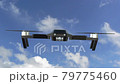 3dドローン A-001 正面 飛行状態 青い空 8秒ループ グリーンスクリーン アルファマット 79775460
