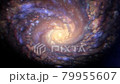 Photorealistic deep space with spiral galaxy loop 79955607